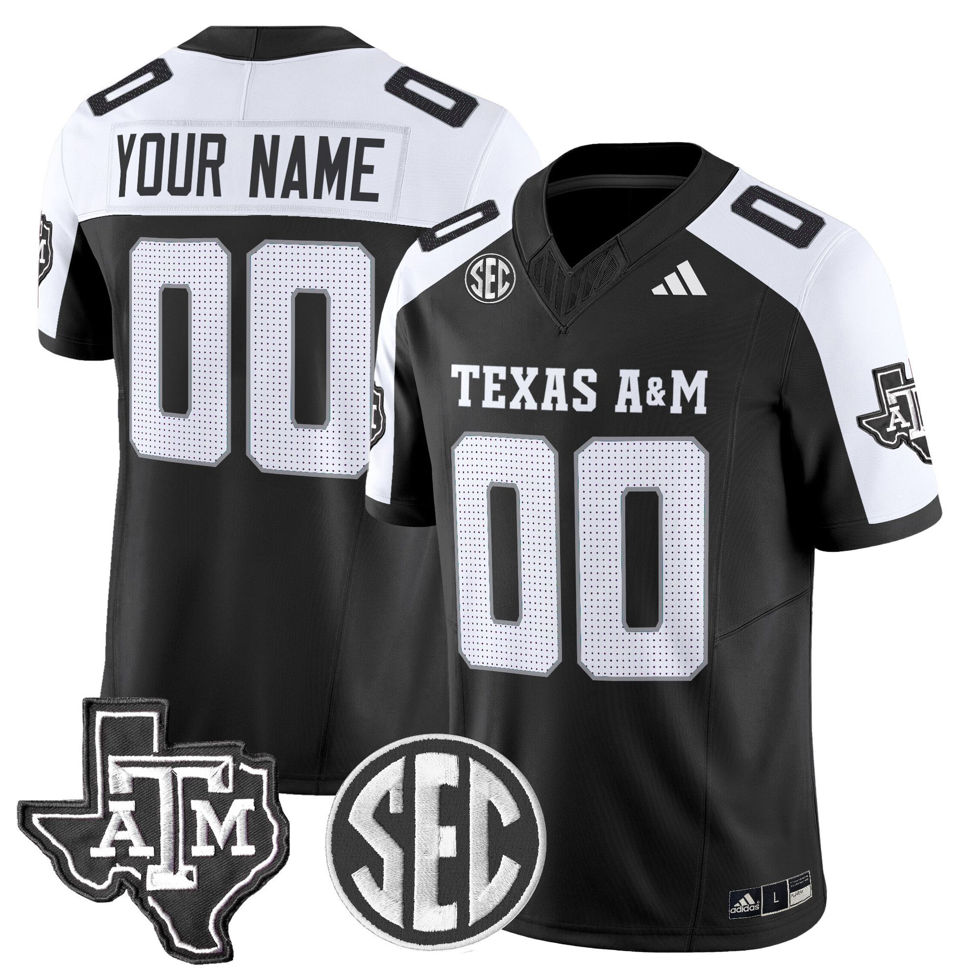 Men Texas A&M Aggies Black 2024 Vapor Limited Custom NCAA Jersey->customized ncaa jersey->Custom Jersey
